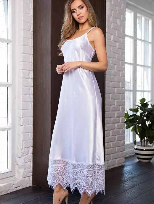 Женская сорочка с отделкой из кружева по низу изделия Mia-Mia VOMia_Evelin 17538 белый Белый