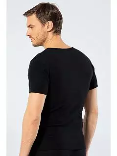 Набор бесшовных футболок с V-образным вырезом (2шт) LT1502 Cacharel черный