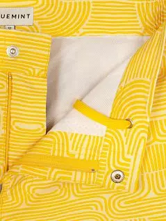Плавки шорты с индивидуальным кроем и застежкой на шипы желтого цвета Bluemint ANDYc734
