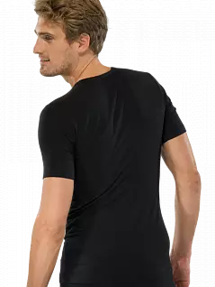 Модная мужская футболка из хлопка черного цвета SCHIESSER 205429шис Черный