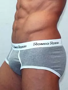 Удобные серые мужские трусы с анатомическим гульфиком Romeo Rossi Heaps R366-3