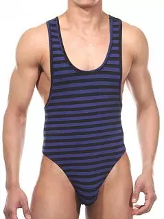 Мужское черно-синие стринг боди Oboy Sexy Boys 5003c51 распродажа