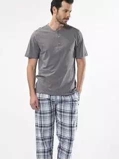 Пижама из футболки с коротким рукавом и брюк LT2122 vizon Cacharel серый
