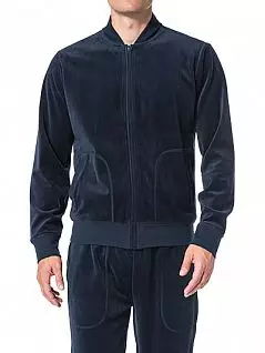 Куртка из хлопкового замша с ребристыми манжетами на воротнике и подоле JOCKEY 500711H (Синий 499) (муж.) Синий 499 распродажа