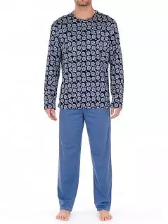 Мужская пижама (футболка с цветочным узором навеянным принтами 70-х годов и однотонные брюки) HOM 40c2243cP0RA