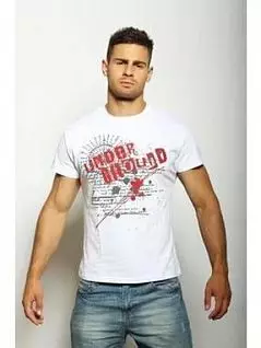 Стильная мужская футболка с принтом андеграунд белого цвета Epatage RT0202148m-EP