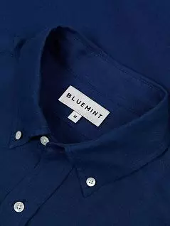 Комфортная льняная рубашка с отложным воротником синего цвета BLUEMINT MARTINc313