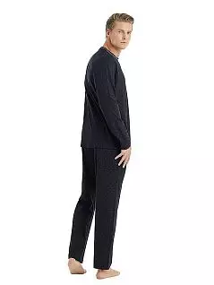 Мужская пижама ( лонгслив с круглым вырезом и брюки с узором) LTBS30917 BlackSpade черный