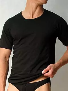 Классическая мужская футболка черного цвета Doreanse Cotton Basic 2510c01 распродажа