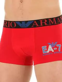 Яркие боксеры с брендом и надписью логотипа красного цвета Emporio Armani RT35440