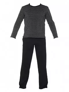 Эластичная пижама (футболка в горизонтальную чёрно-серую полоску и брюки брюки с эластичным поясом) HOM 04609cK9