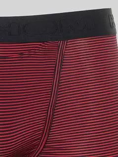 Облегающие трусы-боксеры в винтажном стиле в тонкую горизонтальную полоску чёрного и сдержанно-красного цвета HOM 35c9850cPK13
