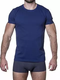 Повседневная футболка с круглым вырезом синего цвета Sergio Dallini RTSDT750-4