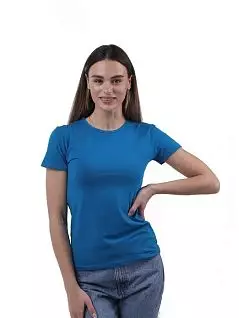 Эластичная футболка из хлопковой ткани бирюзового цвета Sergio Dallini RTSDT651-4-55