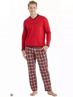 Комплект из футболки с длинным рукавом и брюк прямого силуэта LTBS30922 BlackSpade красный