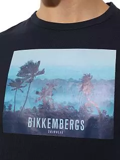 Воздухопроницаемая футболка из эластичного хлопка Bikkembergs BKK2MTS06cNavy