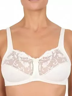 Женский бюстгальтер с горизонтальным рельефом и боковым подрезом для поддержки груди белого цвета Felina 319c03