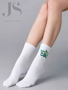 Комфортные носки с рисунком в виде граффити Omsa JSFREE STYLE 613 (5 пар) bianco / apple oms
