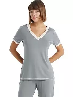 Женская пижама из микромодала из футболки и брюк LTBS51049 BlackSpade серый