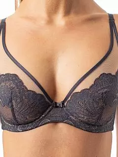 Бюстгальтер из эластичного кружева с рисунком Coquette Revue VOCR_Provocateur 81094-09 Бюст Графит