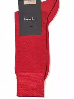 Повседневные носки из тончайшего мерсеризованного хлопка красного цвета President 915c7