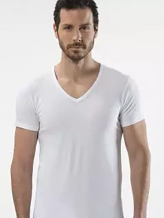 Мужская футболка с V- образным вырезом LT1306 Cacharel белый