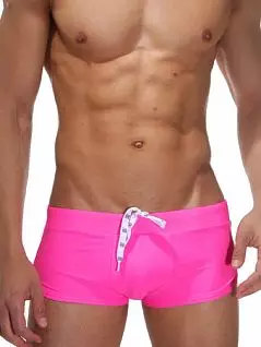 Яркие розовые мужские плавки-хипсы из мягкого быстросохнущего материала с широким эластичным поясом Oboy Beach Boy B34 7015c66