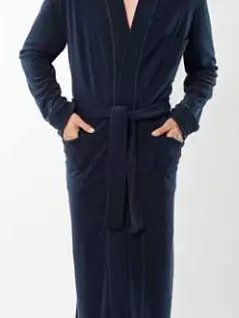 Классический мужской халат с запахом синего цвета Gotzburg FM-451330-7013
