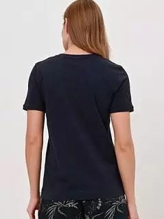 Однотонная футболка из чистого органического хлопка темно-синего цвета Jockey 8501001Hc463