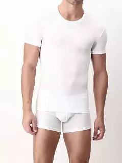 Однотонная футболка из модала белого цвета Perofil VPRT00014c0020 распродажа