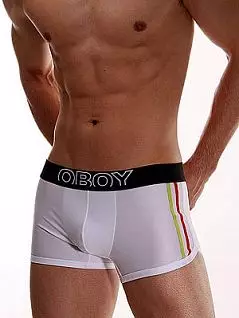 Мужские плавки хипсы белые с разноцветными полосками Oboy Sunny Boy 5169c02 распродажа