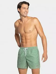 Легкие пляжные шорты с микропринтом зеленого цвета IMPETUS FM-1943L48-PK006
