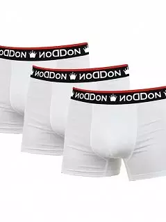 Набор хлопковых боксеров на контрастной резинке белого цвета (3шт) DonDon RT101-03_01