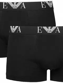 Набор боксеров на широкой резинке с логотипом бренда черного цвета (2шт) Emporio Armani 111210CC715c07320