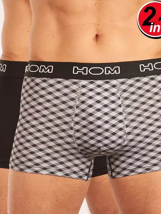 Комплект из 2-х мужских облегающих трусов-боксеров HOM 40c1552cD007 Комплект из 2-х мужских облегающих трусов-боксеров HOM 40c1552cD007