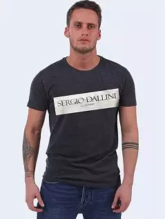 Мужская футболка с принтом темно-серого цвета Sergio Dallini RTSDT750P-3 распродажа