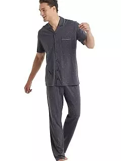 Классическая пижама из рубашки и брюк с узором LTBS40015 BlackSpade антрацит