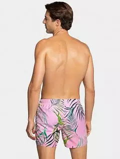 Привлекательные пляжные шорты с принтом "пальмы" розового цвета IMPETUS FM-1943L50-PK006