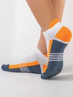 Комфортные носки с двойной анатомической резинкой с "язычком" Conte DT16с72сп083Нсм 083_Джинс/Оранжевый