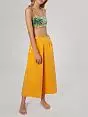 Пляжная юбка-брюки с цветочной вышивкой и с красивым поясом бантом Agua Bendita VOAB_5788 Lyla Goa Желтый