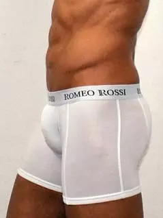 Белоснежные длинные мужские трусы боксеры Romeo Rossi Long boxers R7001-1