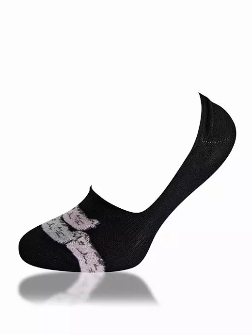 Тонкие носки из эластичного хлопка с принтом LT9938 Sis черный (6 пар)