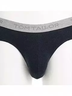 Хлопковые слипы на резинке с логотипом антрацитового цвета Tom Tailor RT70214/6069