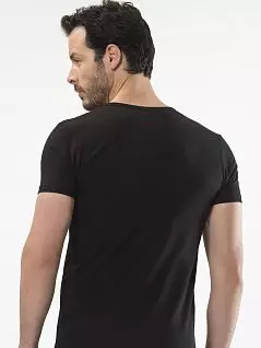 Комфортная футболка с V- образным вырезом LT1306 Cacharel черный