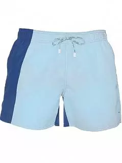 Шелковистые синие пляжные шорты из мягкого материала с боковыми карманами HOM Kolor 07250cB5