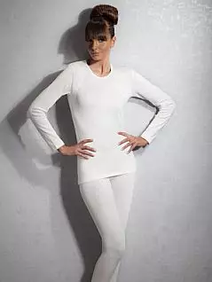 женская термо-футболка с длинным рукавом с флисовым внутренним слоем кремого цвета Doreanse 8565c02