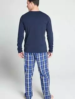 Пижама (лонгслив однотонный и брюки с клетчатым принтом) синего цвета JOCKEY 500207c56C