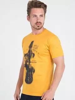 Оригинальная мужская футболка с принтом желтого цвета Ferrucci PJ-FE_2718 Armonia arancio