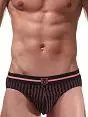 Мужские черные трусы в розовую полоску с широкой резинкой HOM Smart Stripes 02177cK9