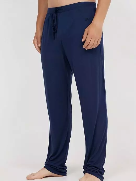 Однотонные брюки из модала синего цвета Hom 402674c00ra Однотонные брюки из модала синего цвета Hom 402674c00ra